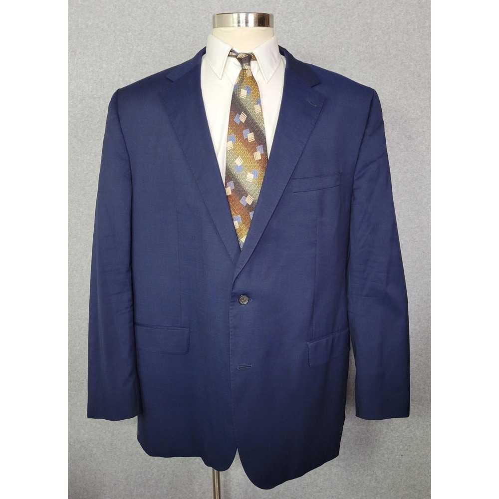 Cremieux Loro Piana Wool Silk Nantes Blazer Sport Coat Navy Blue 52L
